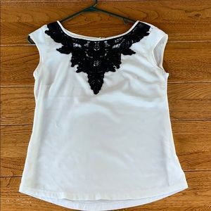 Off White & Black Top